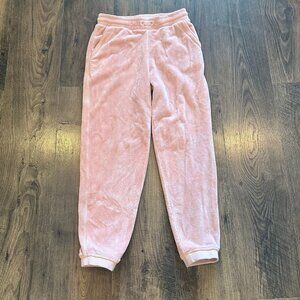 Girl's Athleta girl Thick Plush Light Pink Jogger Sweatpants, velour Size: XL 14